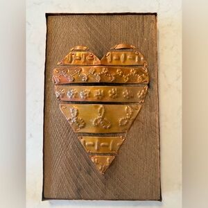 Handmade Bespoke Copper and Wood Heart Wall Art